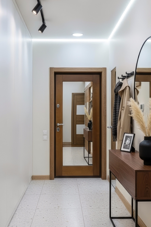 Входная дверь с зеркалом