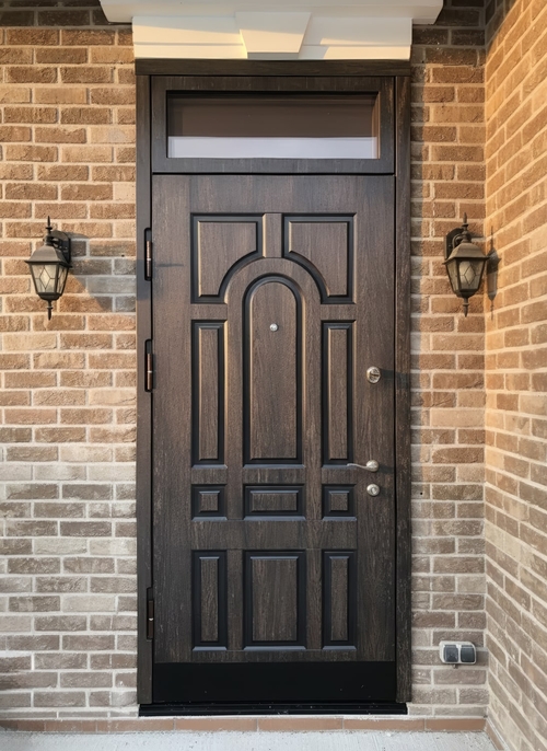 Дверь с фрамугой и стеклом